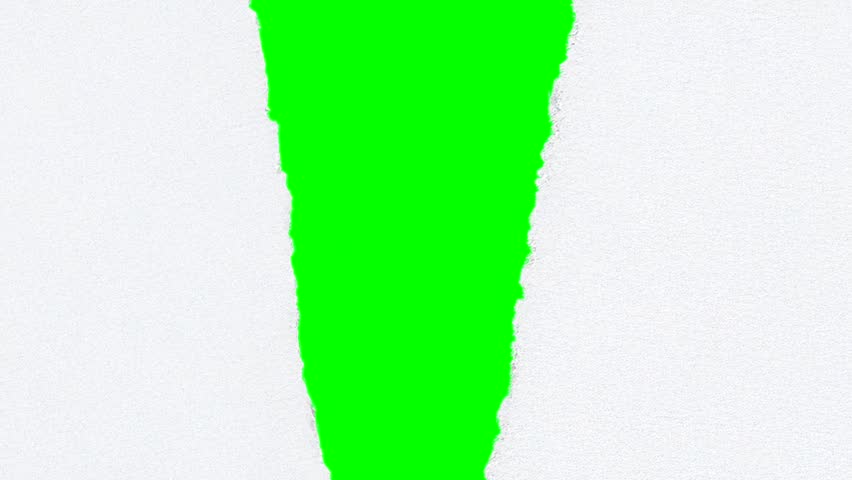 Realistic paper tear revealing green screen for video editing