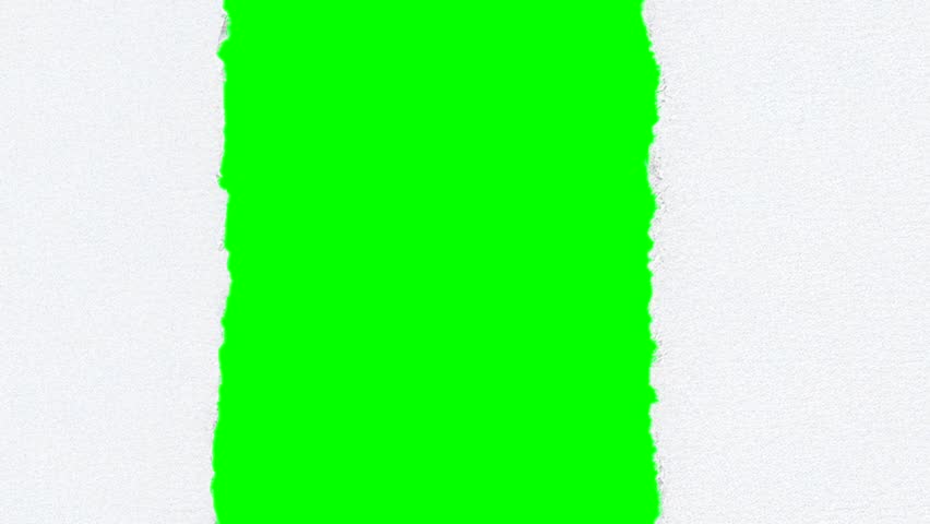 Animated torn paper revealing green screen background for customizable media overlay