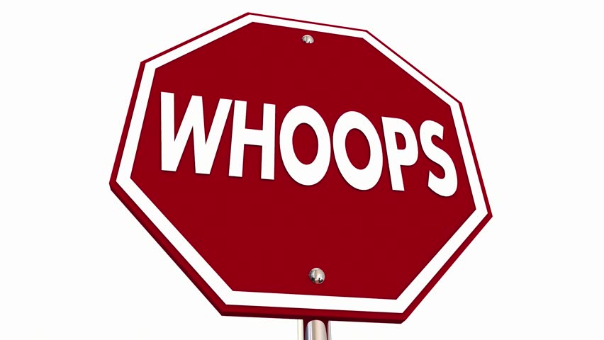 Whoops Stop Sign Mistake Error Accidental Blunder Blooper 3d Animation