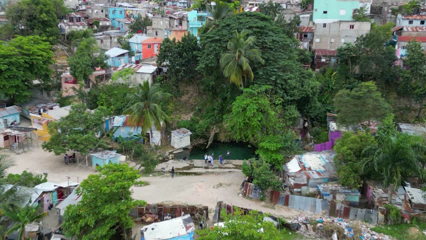 A slum community in the Gualey area, Santo Domingo, Dominican Republic.