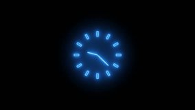 Neon Clocks on dark backgrounds with copy space. LED Neon clocks and timer concept. Neon light glowing clock. time 2 o clock. - Powered by Shutterstock - Get 15% off with code: PIKWIZARD15