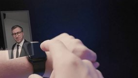 Smartwatch hologram for business communication - Powered by Shutterstock - Get 15% off with code: PIKWIZARD15