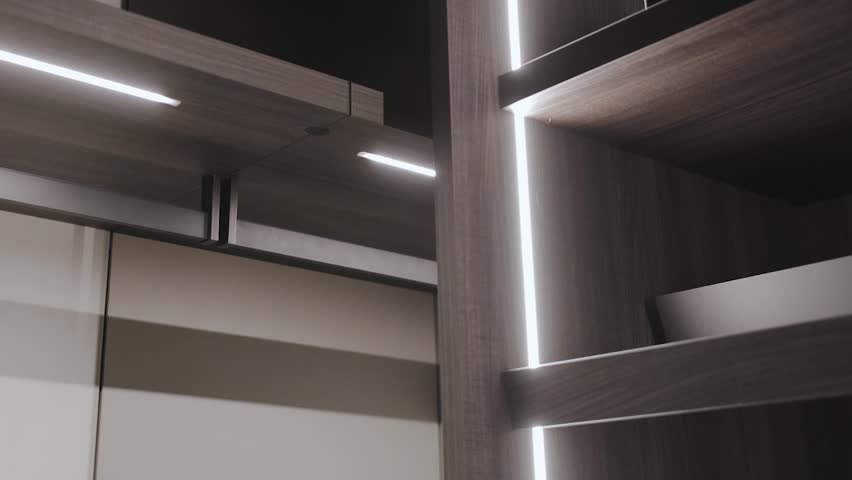 Explore Modern Interior Design Featuring Sleek and Stylish Decorative Shelving Options in the wardrobe