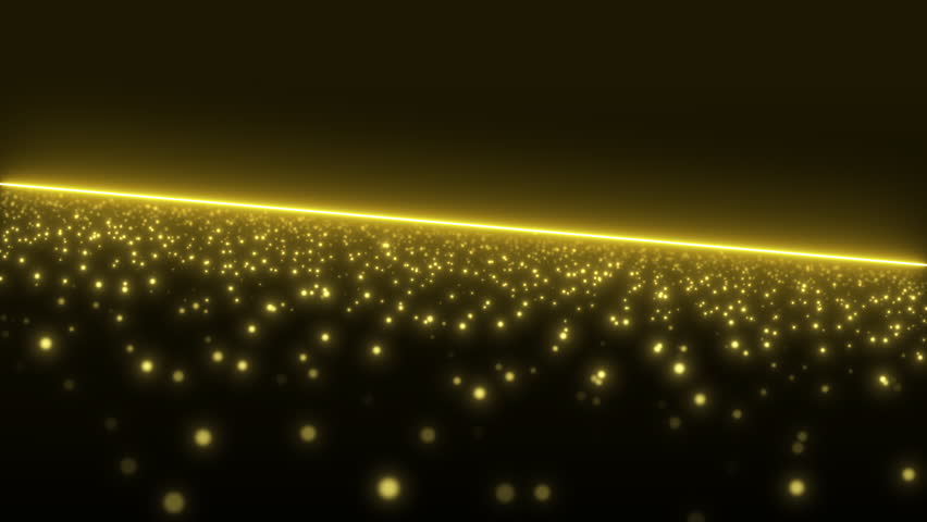 Abstract wave of golden shining particles on a dark surface.Digital  technology cyberspace modern bakcground. Concept for business. Seamless loop. 4k video