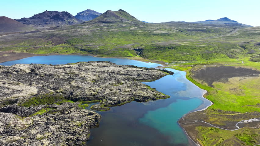 Highlands in Iceland, Unforgettable natural landscape, Spectacular views of the northern country, Beautiful volcanic mountain, Unusual nature landscape.