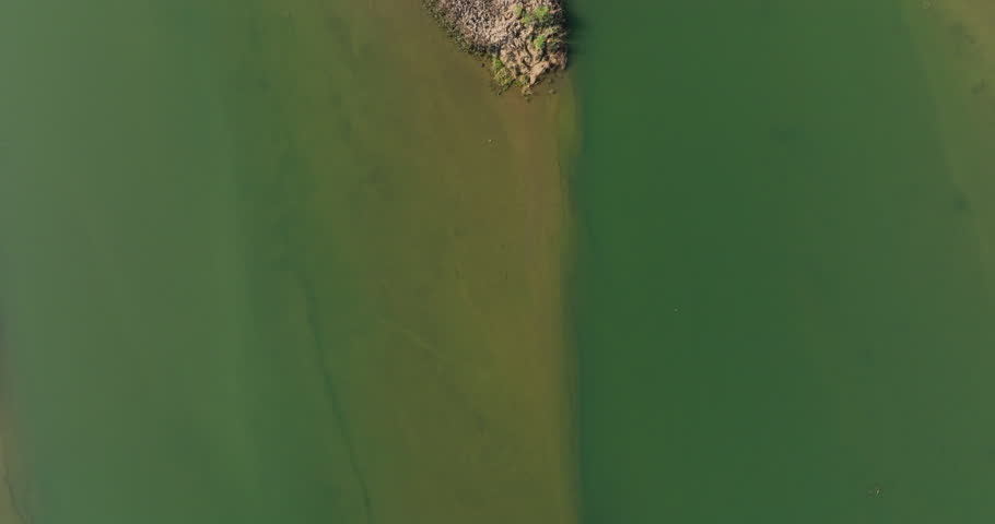 Aerial view of the estuary of the green river