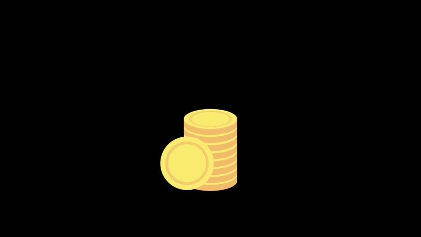 animation of stack of coins, finance, savings and business concept