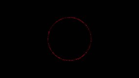 Animated glowing red circular pattern pulsates dynamically against a deep black background. Perfect for sci-fi, technology themes, or abstract visual projects - Powered by Shutterstock - Get 15% off with code: PIKWIZARD15
