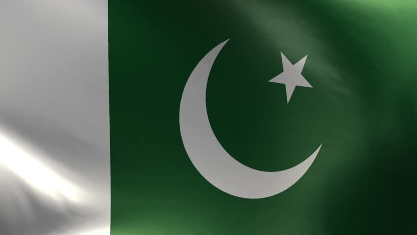 Pakistan flag waving perfect loop 4K
