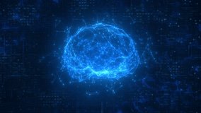 Rotating Futuristic Plexus Brain with Glowing Effects on Digital Data Background - Powered by Shutterstock - Get 15% off with code: PIKWIZARD15