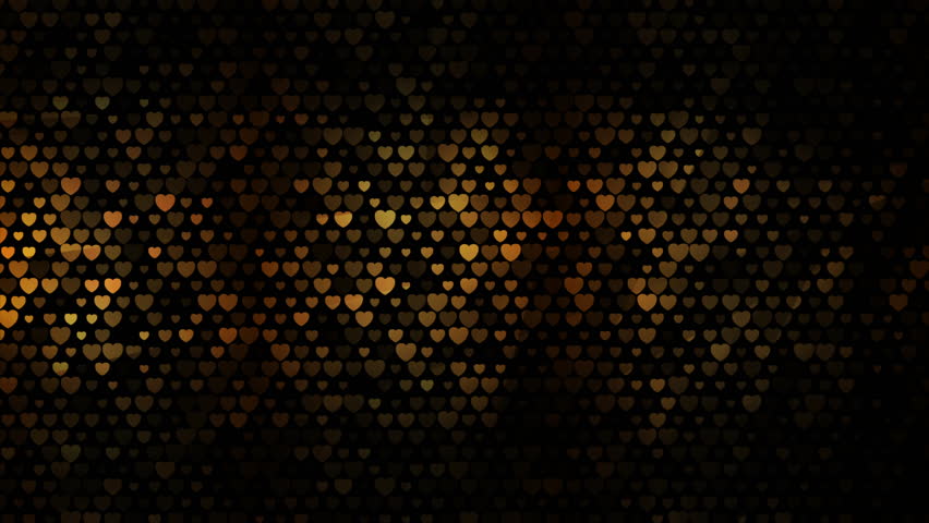 Valentines Day abstract mosaic background with golden hearts. Seamless looping greeting card retro motion design. Video animation Ultra HD 4K 3840x2160