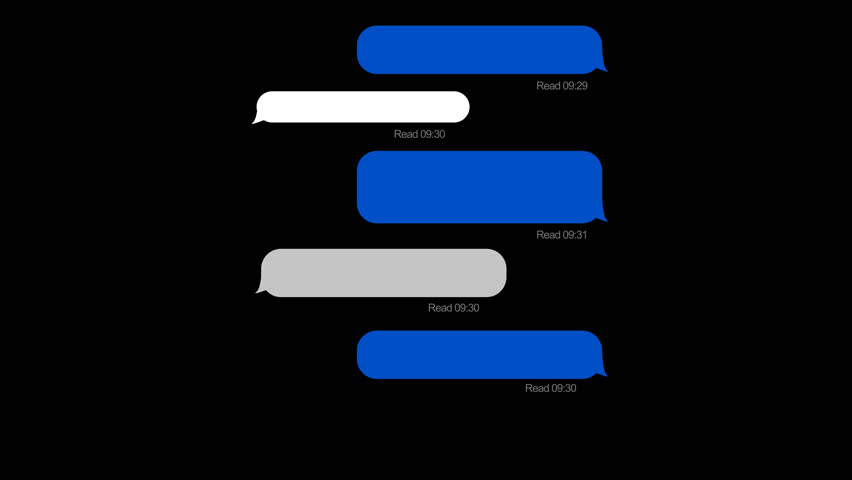 Social media chatting box pop up animated with alpha channel. Message box text element Messages chat bubble, typing text message for custom text