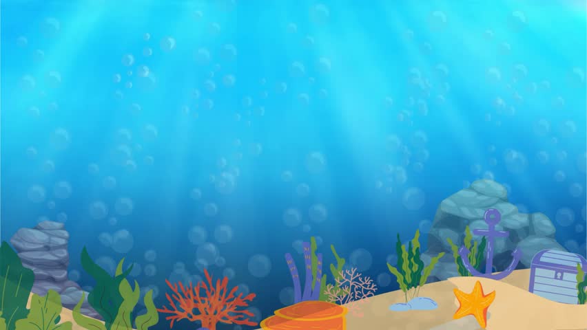 Bottom of the sea Animated Cartoon background scene