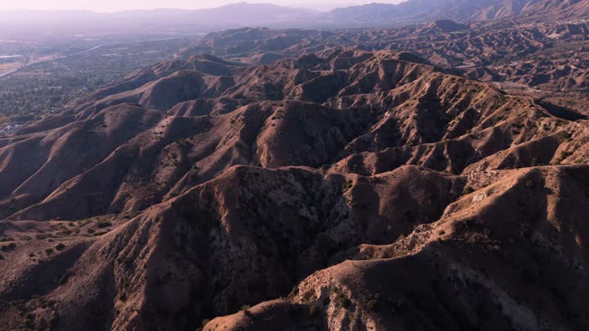 Aerial View of Ebey Canyon, Los Angeles, California, USA 