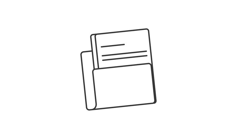 open folder icon animation paper document motion graphic video design, element folder for business animation