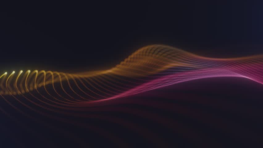Golden and Pink Waves on Dark Background