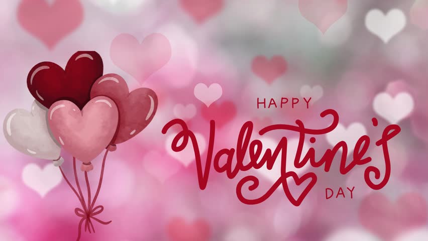 Happy Valentine’s Day Wishes Romantic Heart-Filled Background