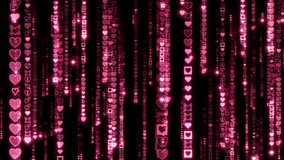 Matrix Code Digital Rain of Falling Heart Characters - Powered by Shutterstock - Get 15% off with code: PIKWIZARD15