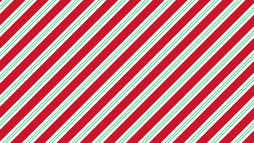 Candy cane background animation. Diagonal stripes seamless pattern. Peppermint wrapping texture. Red candy cane stripes. Seamless animation