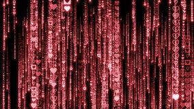 Matrix Code Digital Rain of Falling Heart Characters - Powered by Shutterstock - Get 15% off with code: PIKWIZARD15