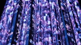 Binary data transfer loop seamless animation. Depth of field effect. AI concept. Technology product background - Powered by Shutterstock - Get 15% off with code: PIKWIZARD15