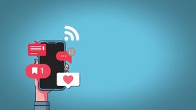 Empowering Connectivity, Animated Smartphone with Interactive Social Media Notifications and Real-Time Engagement - Powered by Shutterstock - Get 15% off with code: PIKWIZARD15