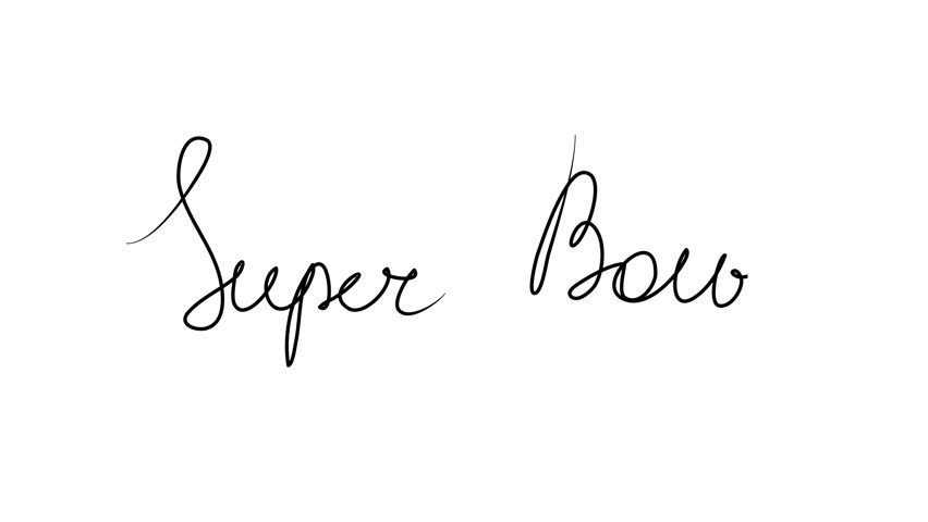 Super Bowl. Holiday text. Drawing doodle hand drawn. Video 4k  object illustration, minimalism hand drawn sketch design modern new