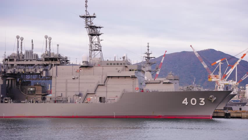 Japan Maritime Self Defense Force Submarines and Escort Fleet at Kure, Hiroshima