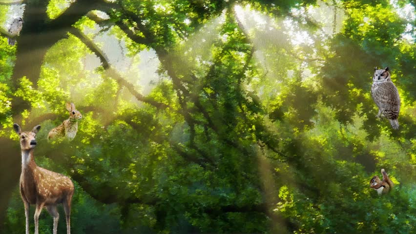 Watercolor style forest background 03