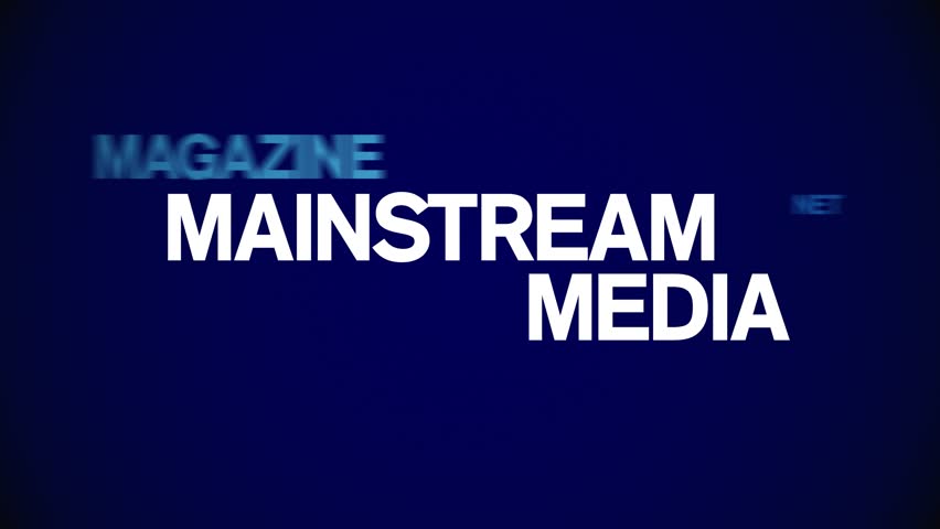 Mainstream Media animated word cloud,text design animation tag kinetic typography seamless loop. 