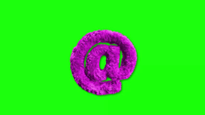 Pink Color Animated Fluffy Letter Sign and Symbols in Green Screen