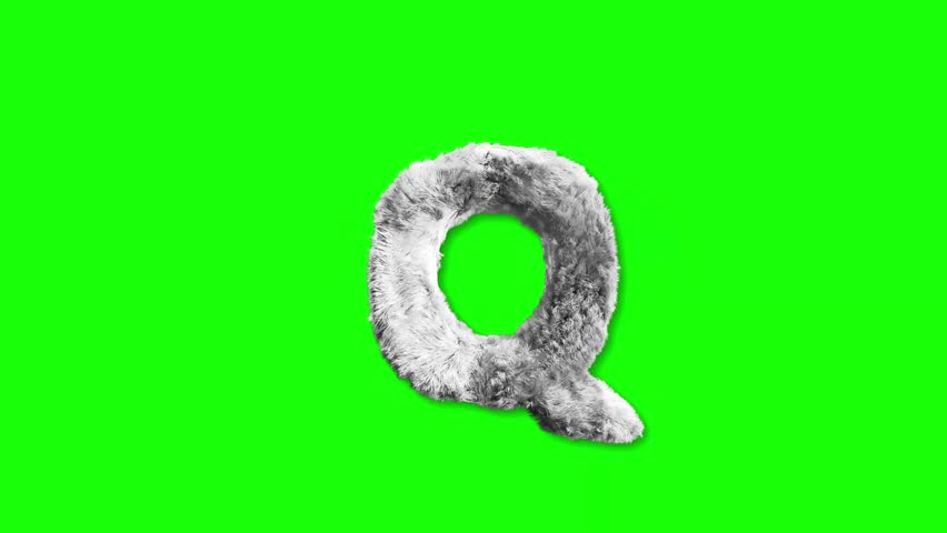 Grey Color Animated Fluffy Letter A to R in Green Screen