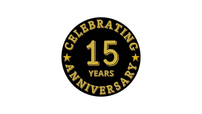 15th anniversary celebration logo animation video in high quality, 15 years anniversary template illustration.