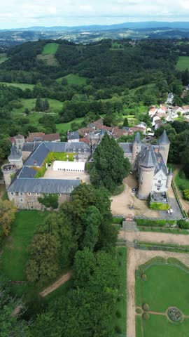 drone video Busset castle France europe