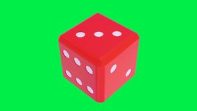 3D model of a red hexagonal game cube rotating on a green background. 3D render looped animation - Powered by Shutterstock - Get 15% off with code: PIKWIZARD15
