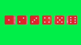 3d rows of red hexagonal game cubes spinning on green background. 3d render looped animation - Powered by Shutterstock - Get 15% off with code: PIKWIZARD15