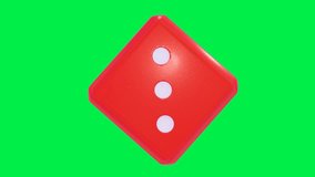 3D model of a red hexagonal game cube rotating on a green background. 3D render looped animation - Powered by Shutterstock - Get 15% off with code: PIKWIZARD15
