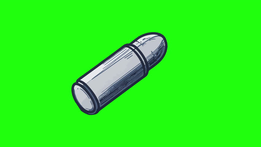 Green screen animated 3D bullet icon