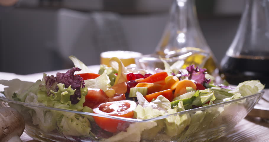 Fresh Mediterranean Salad Preparation With Organic Vegetables, Greens, Herbs, Vitamin-Rich Ingredients, Light Healthy Meal, Wellness Lifestyle, Food For Health, Diet Meal, Healthy Eating Habits