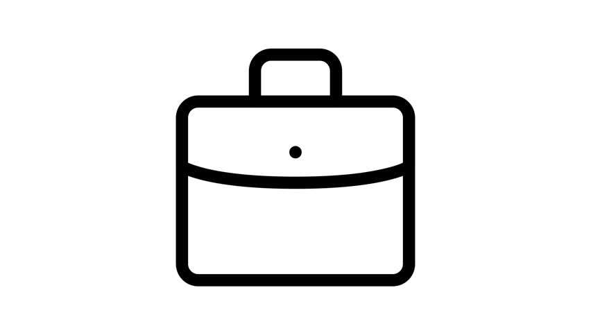 An animated briefcase in a line art style with bold strokes and seamless transitions. Great for creative infographics, tech videos, or professional tutorials.
