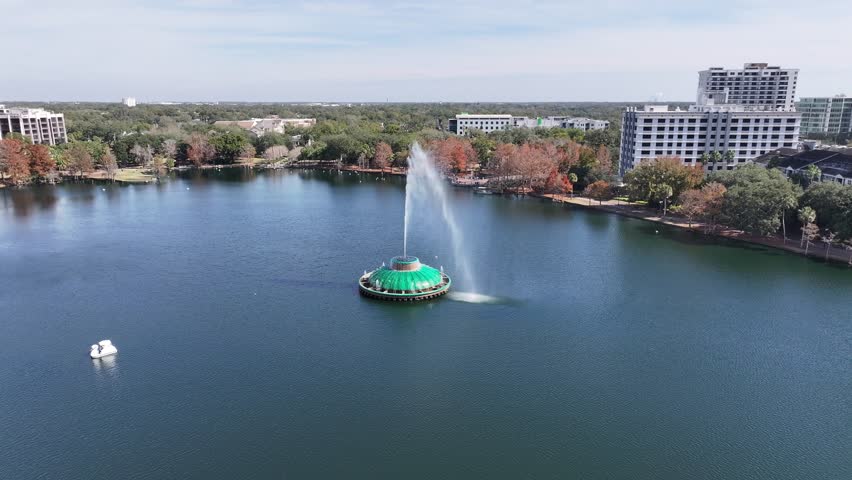 Orlando Skyline At Orlando In Florida United States. Downtown Cityscape. Corporate Buildings Background. Orlando At Florida United States. High Rise Buildings. Business District.