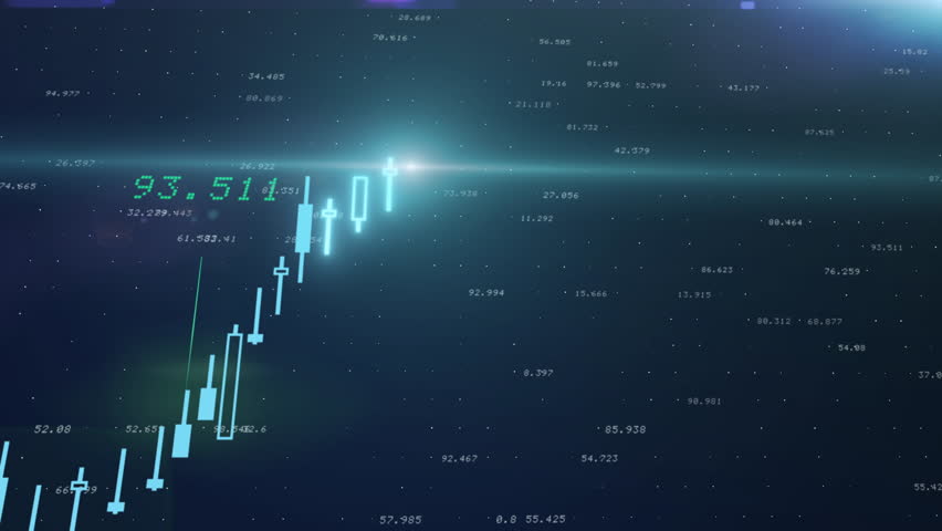 Up trend stock markets blue chart animation and financial trading board. Rising inflation and financial graph, economy data diagram and money investment analysis