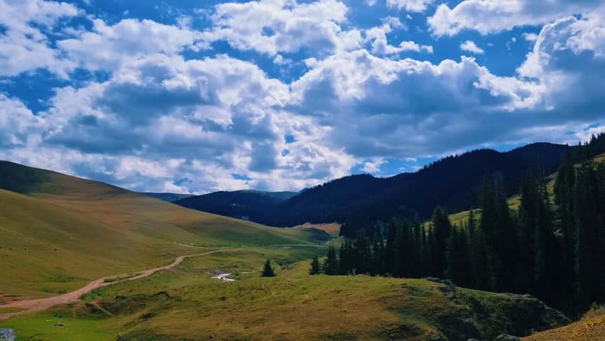 Beautiful Landscape With Mountains And Clouds