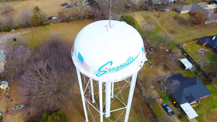 A water tower in the small town of seagoville,Tx