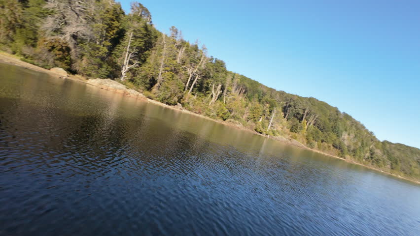 FPV Drone flight over Lake Nahuel Huapi