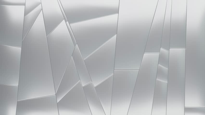 Modern abstract background featuring metallic geometric shapes with sharp angles and reflective surfaces, ideal for futuristic and technology-themed designs.