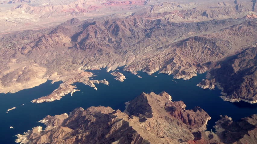 Flying over Lake Mead near Las Vegas, Nevada.