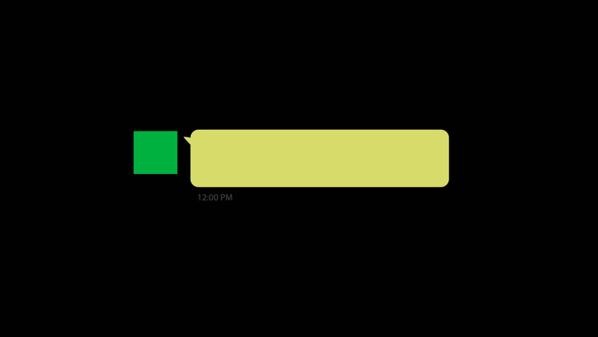Social media chatting box pop up animated with alpha channel. Message box text element Messages chat bubble