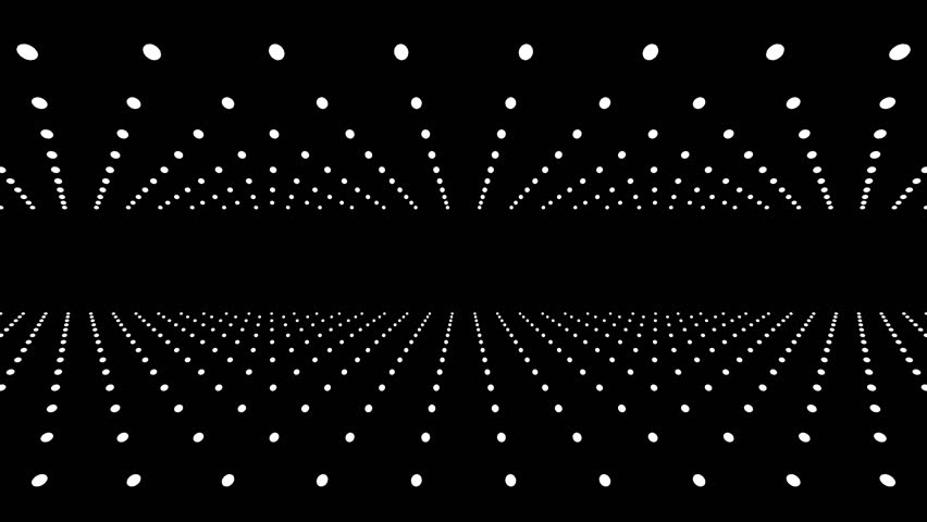 minimalist grid with dots in cyberspace in parallax motion, black and white background with 3d abstract organized space