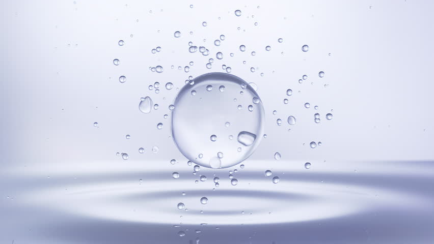 Cosmetic Essence, Liquid bubble, Molecule inside Liquid Bubble, 3d animation.